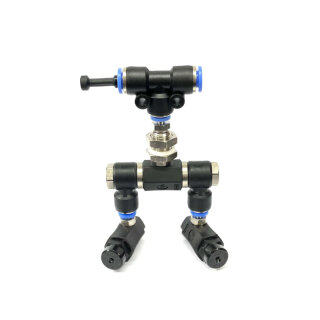 Doppeldüse "Black Rain"  360° schwenkbar 6mm T-Verbinder
